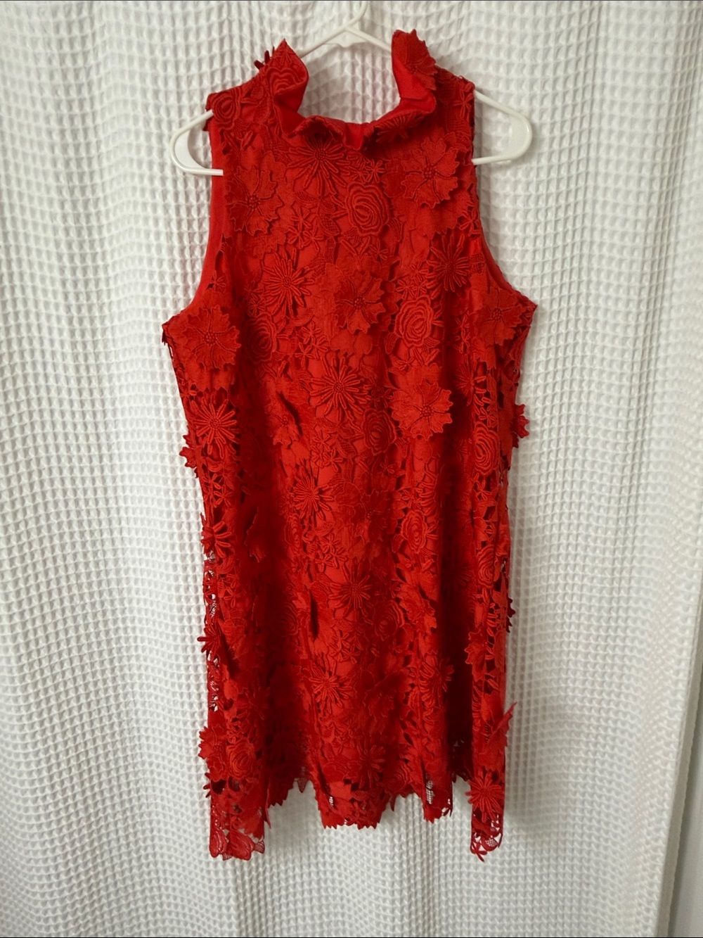 Tuckernuck Red Guipure Lace Blythe Dress Size Large - Picture 6 of 13